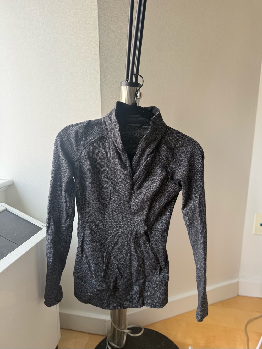 lululemon athletica Men's Charcoal Zip-Neck Sweater